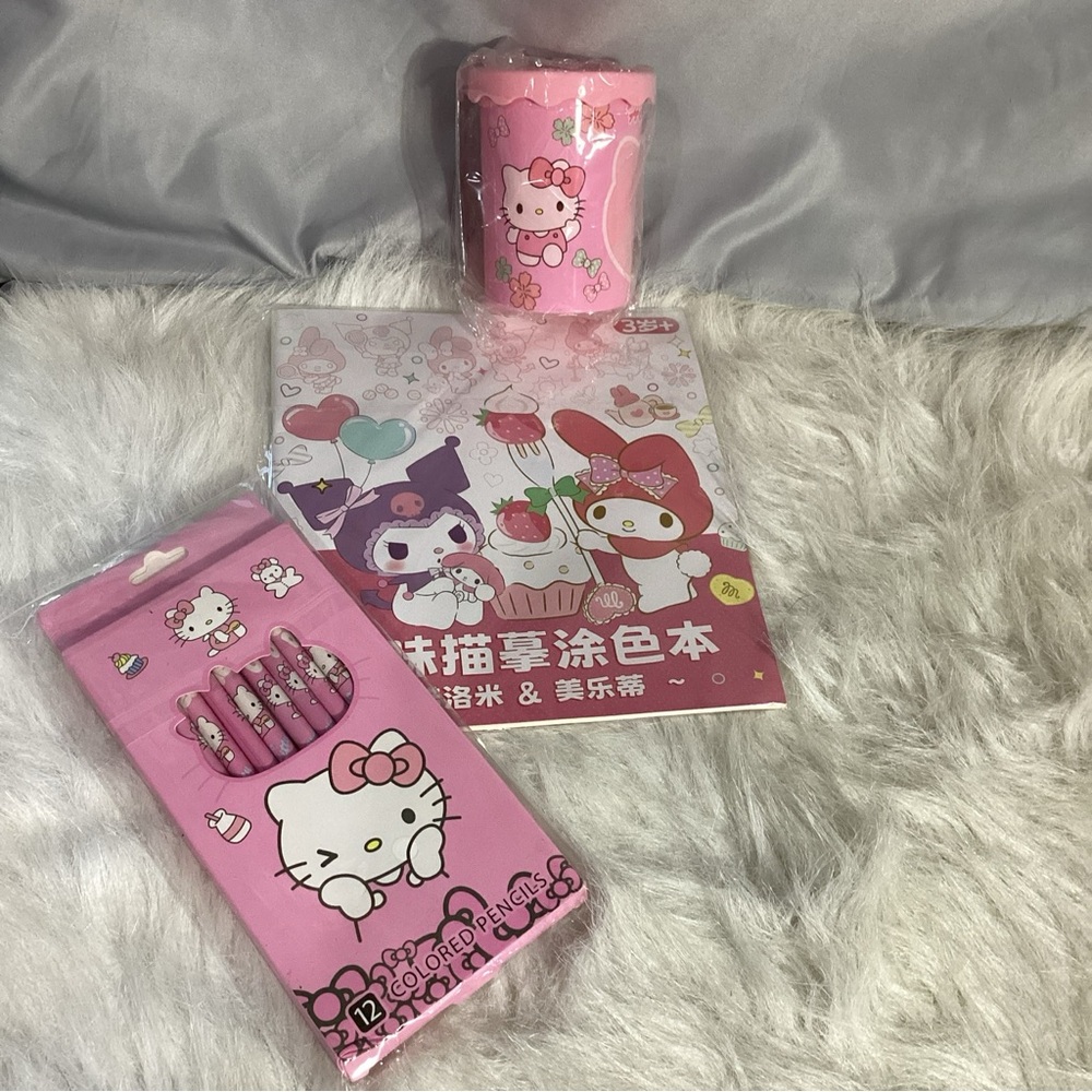 Hello Kitty Bundle of NEW Colored Pencils, Coloring Book & Pencil Cup - Picture 15 of 15